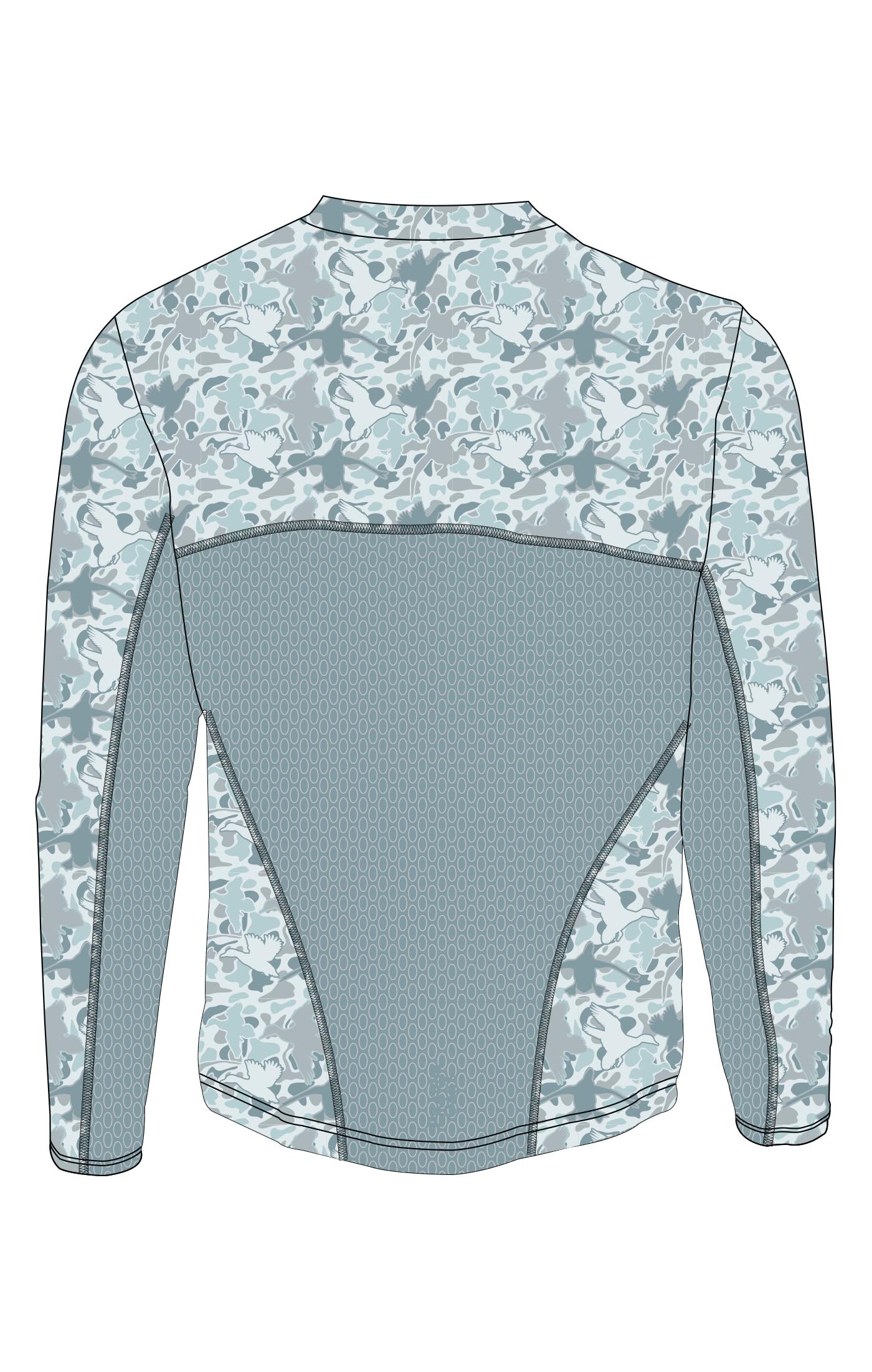 The Bottoms Crewneck: Blue Duck Camo