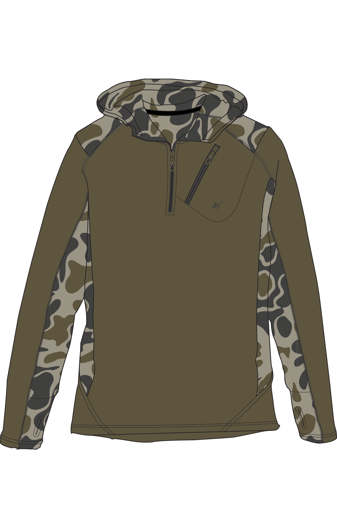 Outlaw Hoodie: Traditions Camo Olive