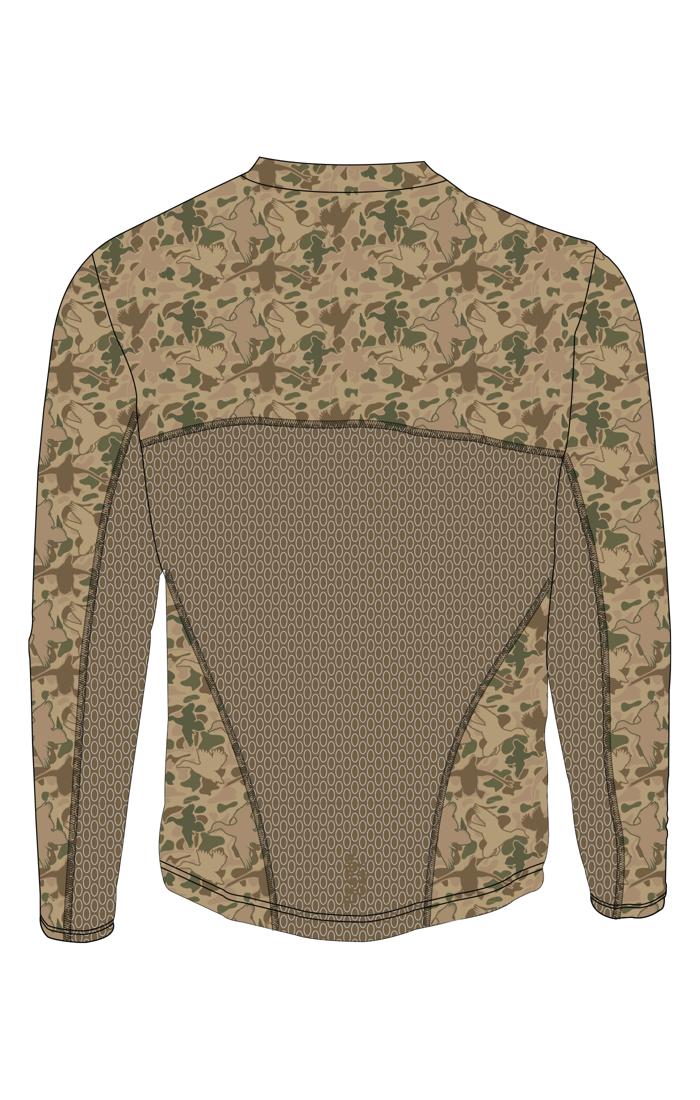 The Bottoms Crewneck: Brown Duck Camo