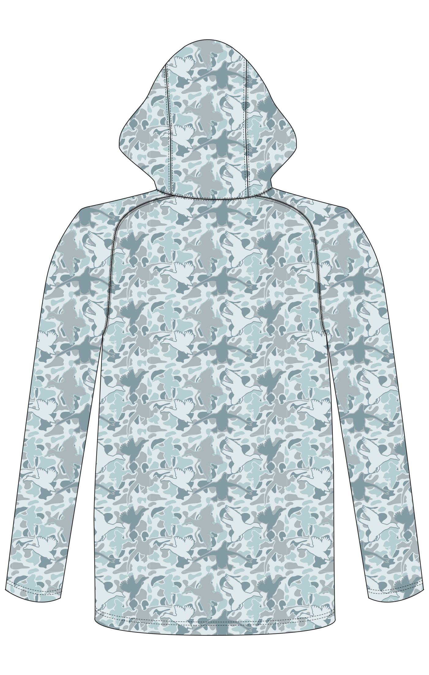The Bottoms Hoody: Blue Duck Camo