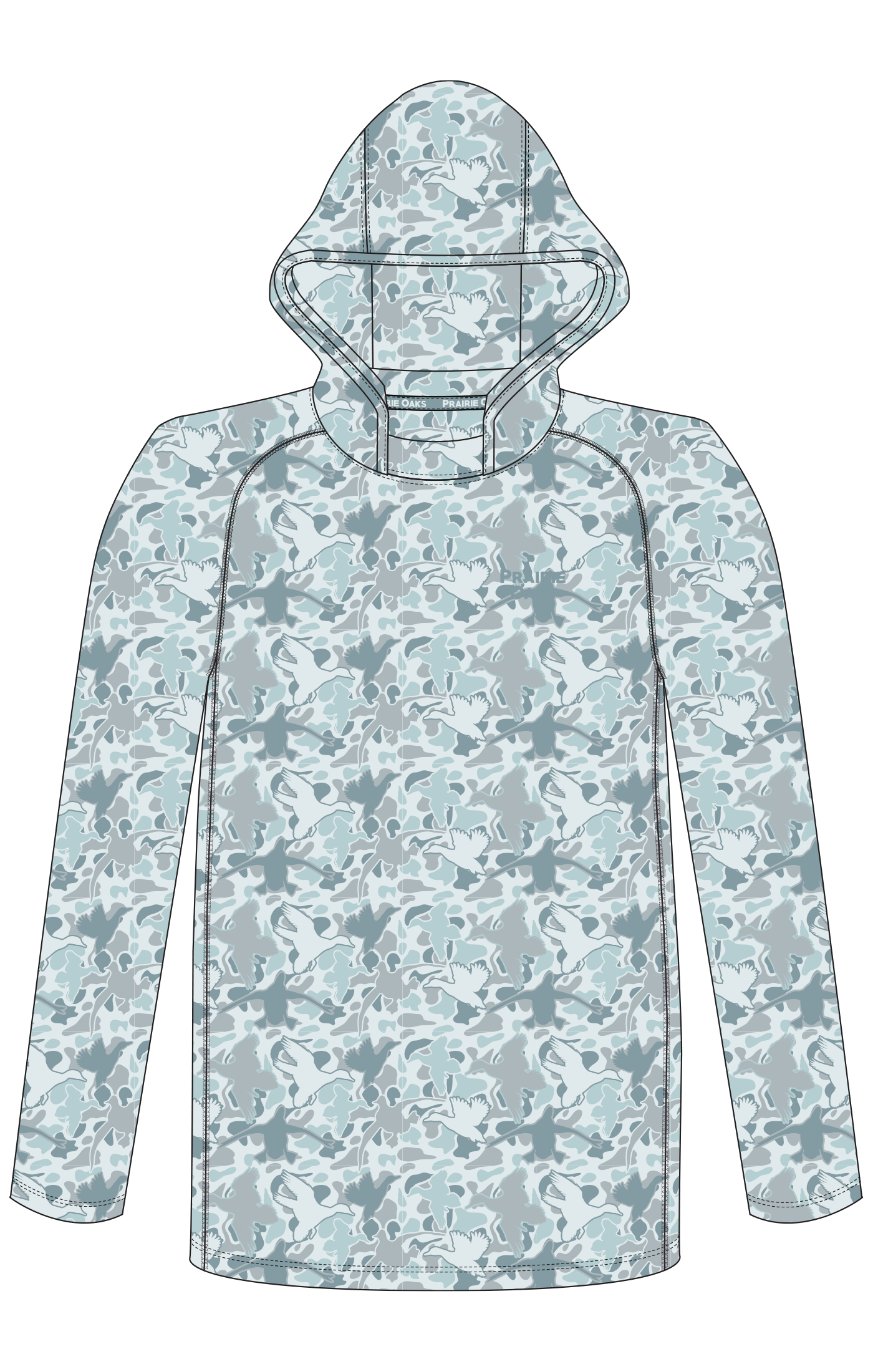 The Bottoms Hoody: Blue Duck Camo