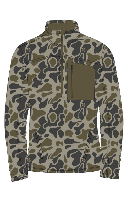 Bluffs Fleece 1/4 Zip: Traditions Camo Olive
