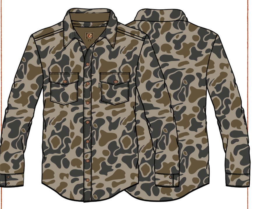 Plainsman Jac Shirt: Traditions Camo Olive