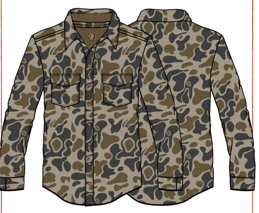 Plainsman Jac Shirt: Traditions Camo Olive