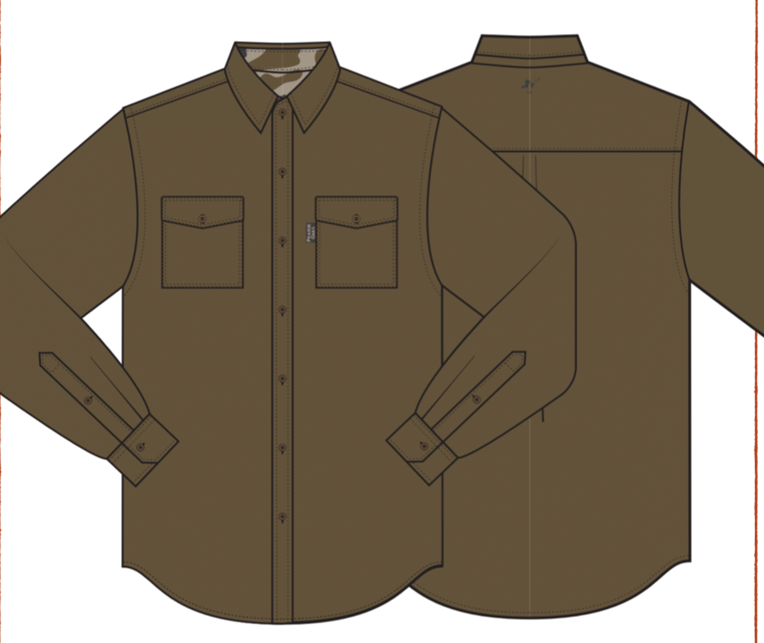 Bottoms Button Down: Traditions Camo Olive