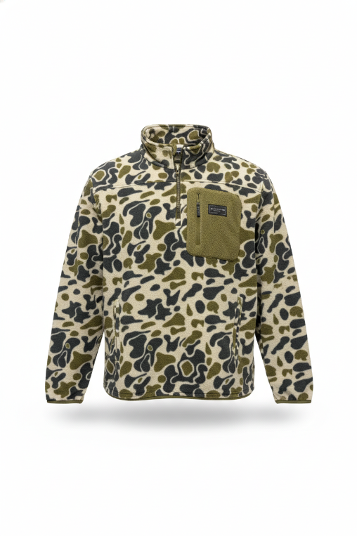 Bluffs Fleece 1/4 Zip: Traditions Camo Olive