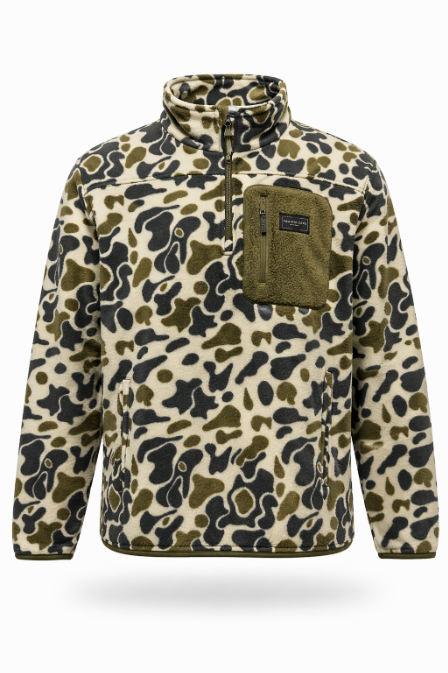 Bluffs Fleece 1/4 Zip: Traditions Camo Olive