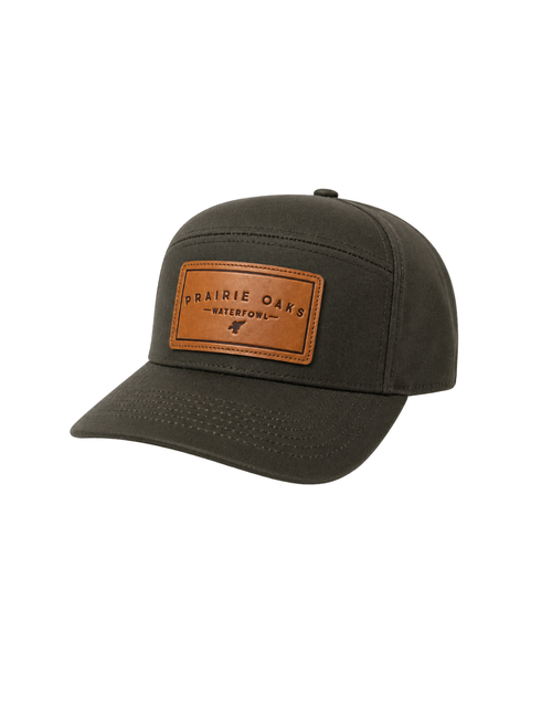 7 Panel Leather Patch Hat