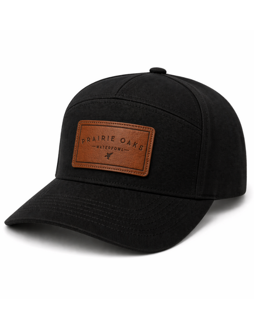 7 Panel Leather Patch Hat