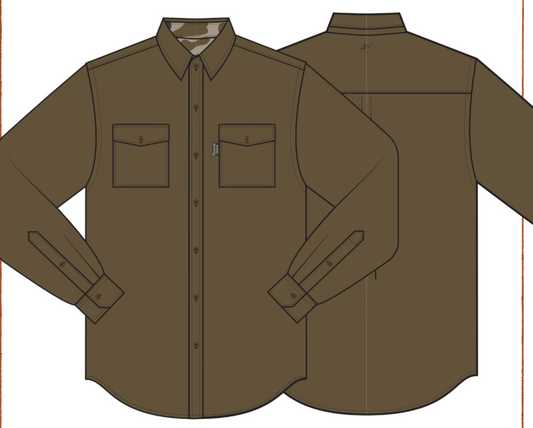 Bottoms Button Down: Traditions Camo Olive