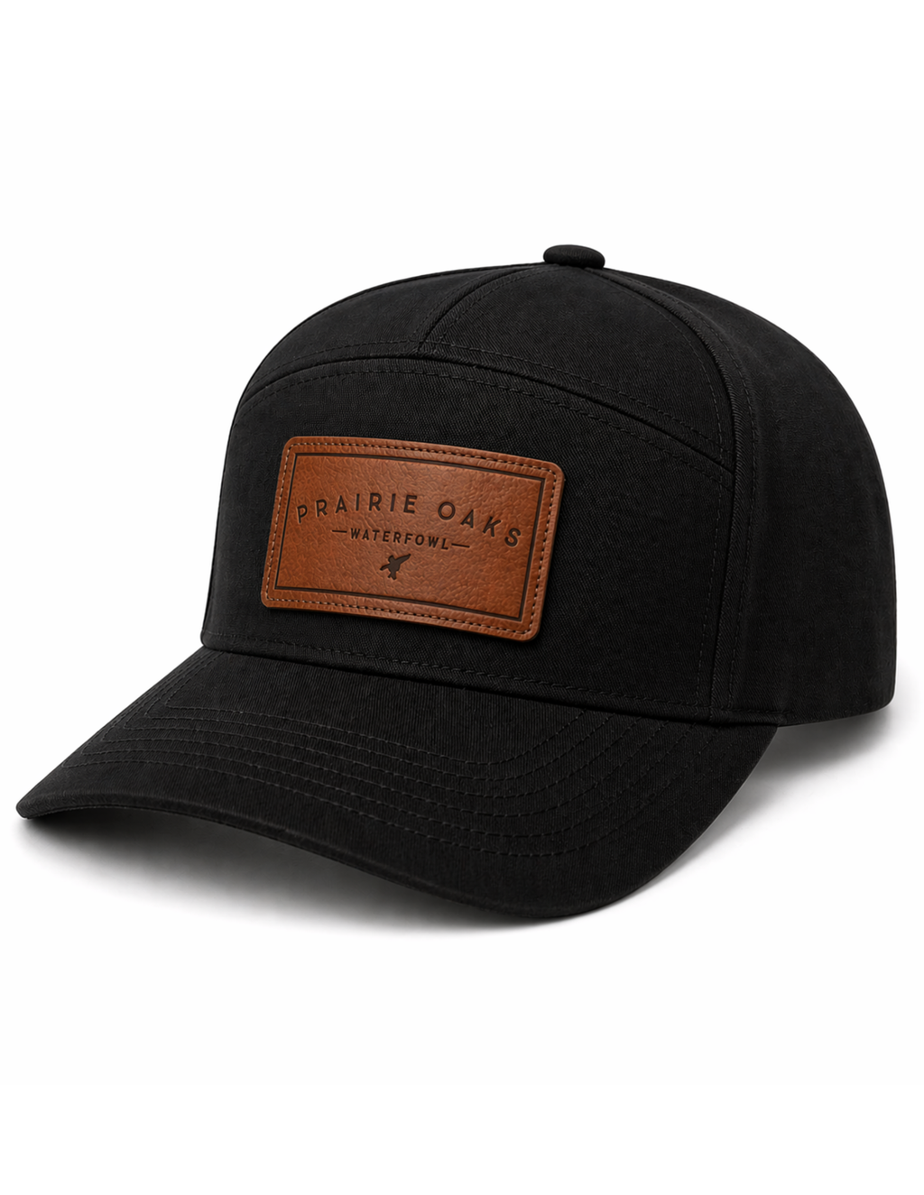 7 Panel Leather Patch Hat
